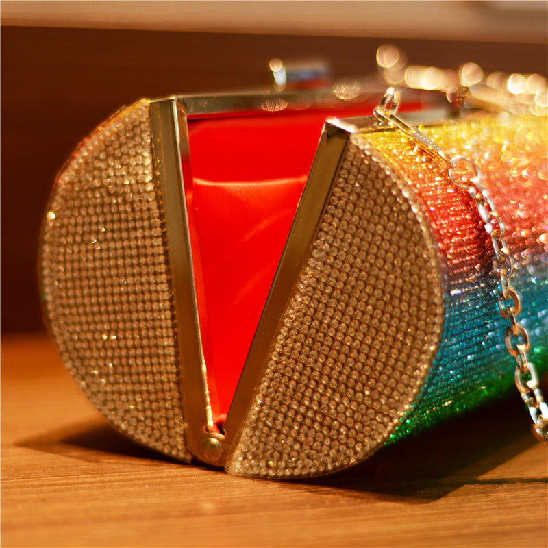 Sparkling Rainbow Crystal Clutch for Parties & Special Nights