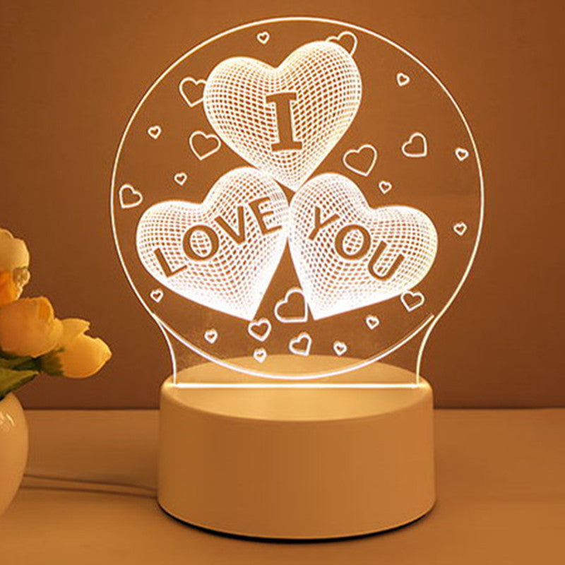 Romantic 3D Neon Lamp for Cozy Spaces