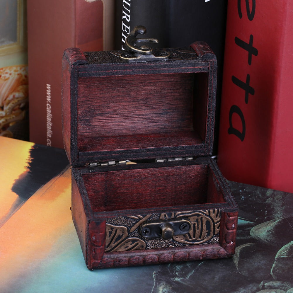 Vintage Wooden Mini Box for Jewelry, Gifts, and Memories