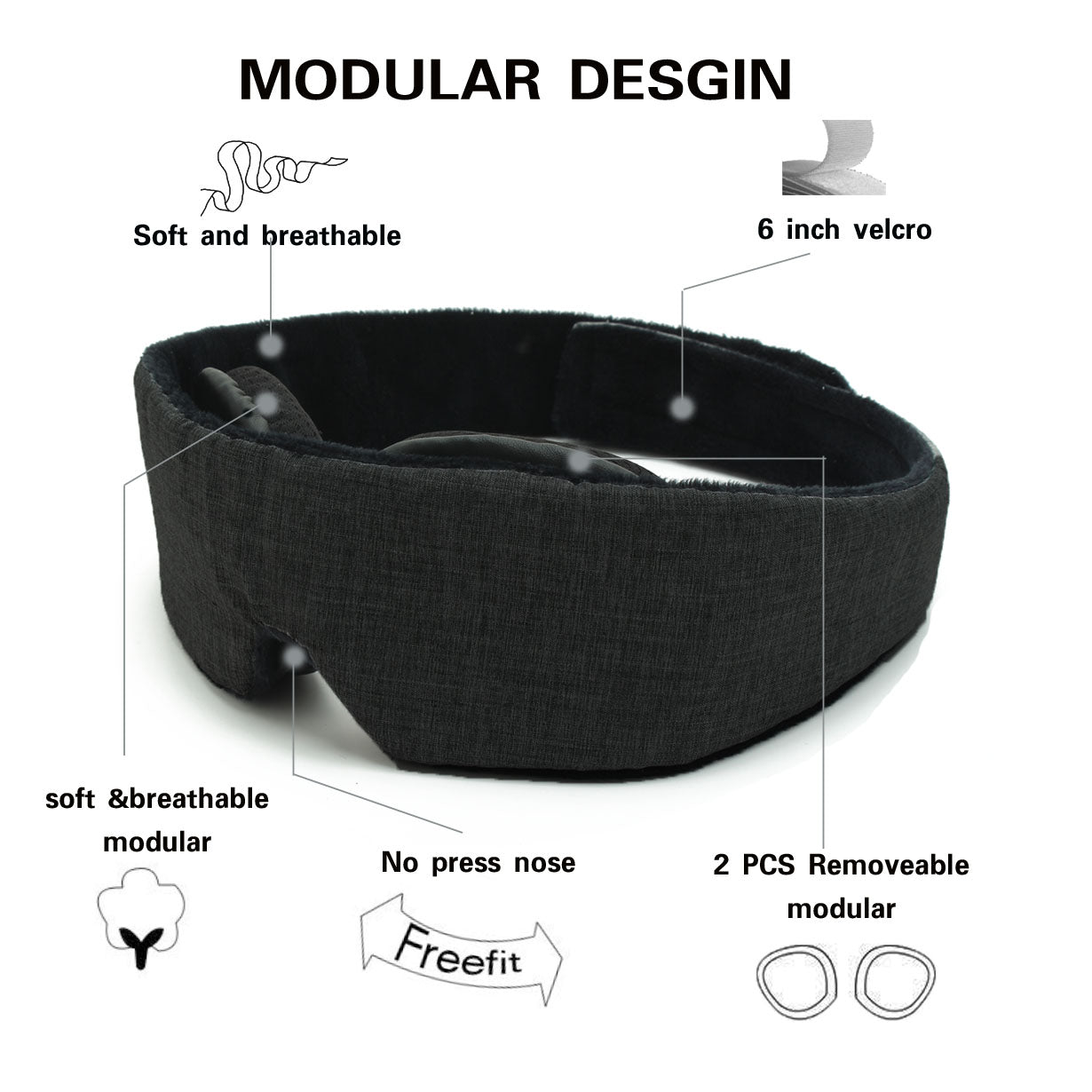 قناع عين ثلاثي الأبعاد مريح لنوم عميق