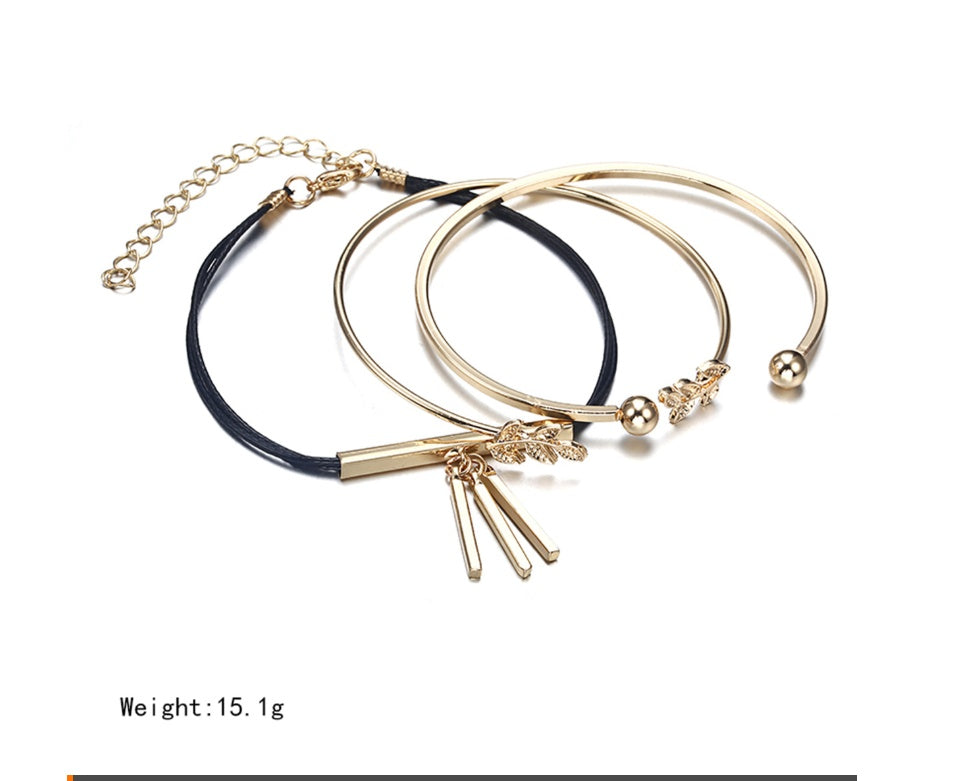 Gold Plated Crystal Bangles Set for Special Occasions