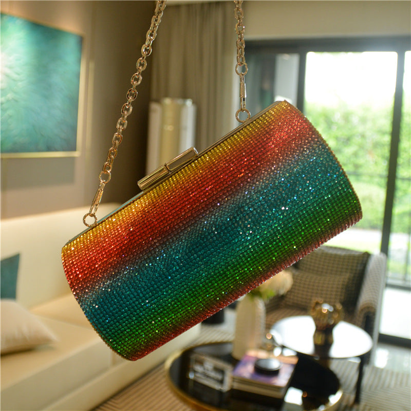 Sparkling Rainbow Crystal Clutch for Parties & Special Nights