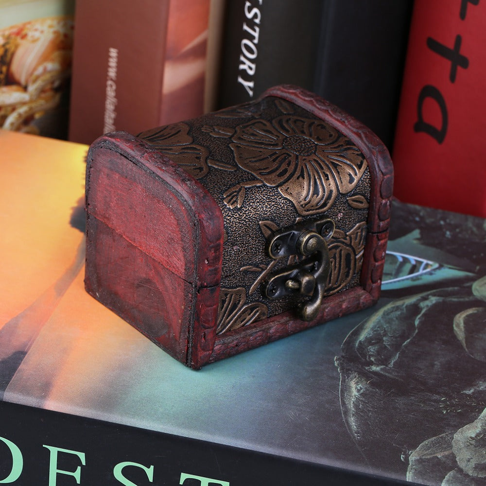 Vintage Wooden Mini Box for Jewelry, Gifts, and Memories