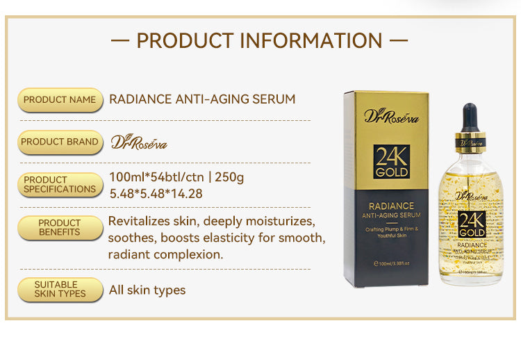 Luxury 24K Gold Face Serum for Radiant & Youthful Skin