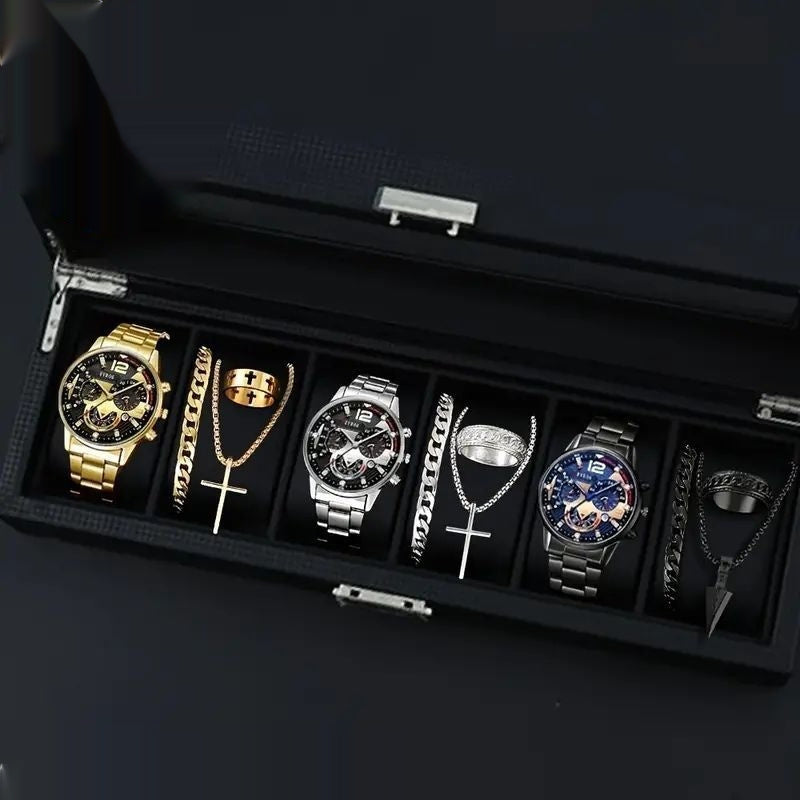 Stylish 12-Set Watches and Accessories Collection for Men