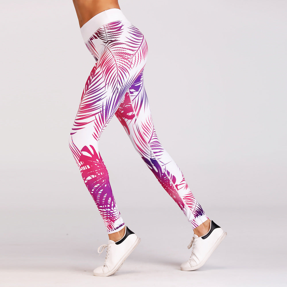 Sexy Red Print Yoga Leggings for Confident Workouts