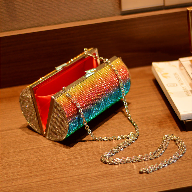 Sparkling Rainbow Crystal Clutch for Parties & Special Nights