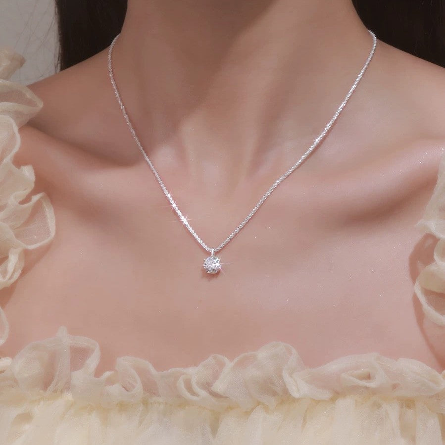 Sparkling Starry Sky Necklace with Elegant S925 Silver Zircon