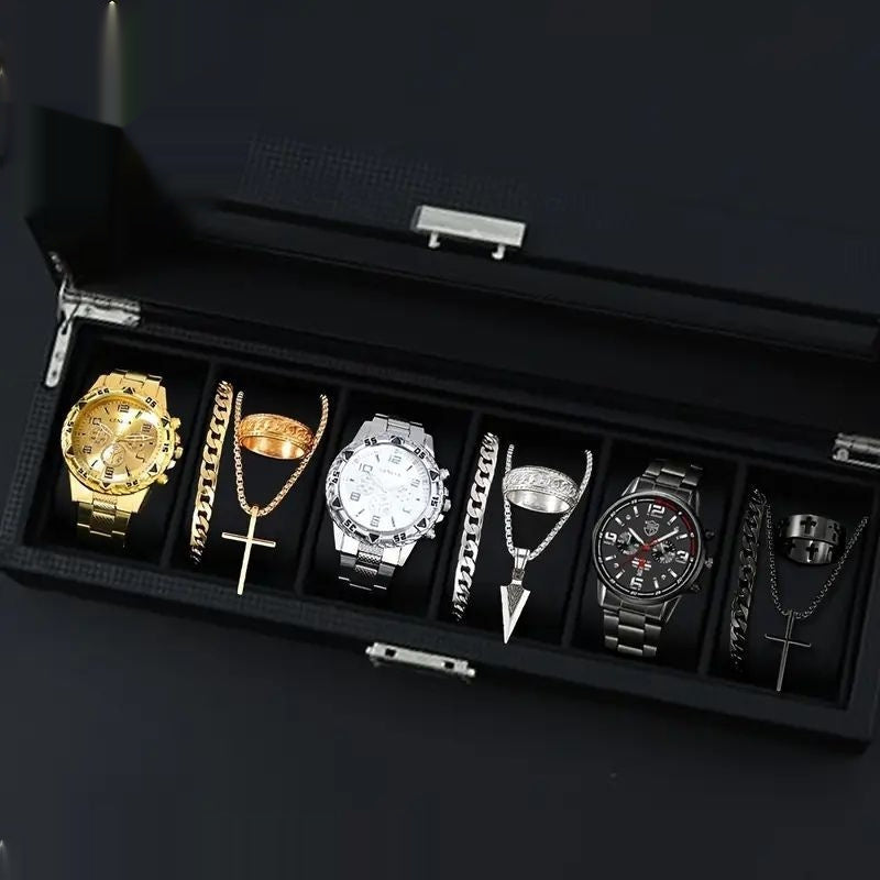 Stylish 12-Set Watches and Accessories Collection for Men