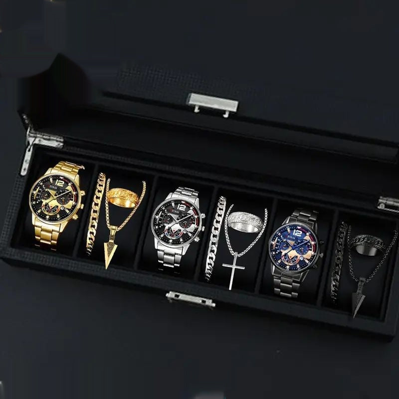 Stylish 12-Set Watches and Accessories Collection for Men