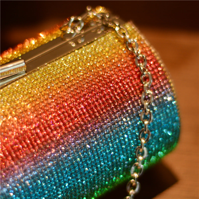 Sparkling Rainbow Crystal Clutch for Parties & Special Nights