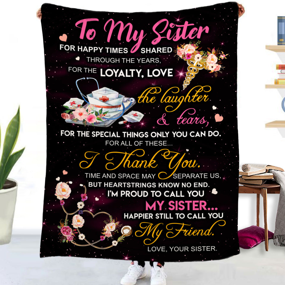 Double-Sided Flannel Blanket – Cozy Gift for Sisters