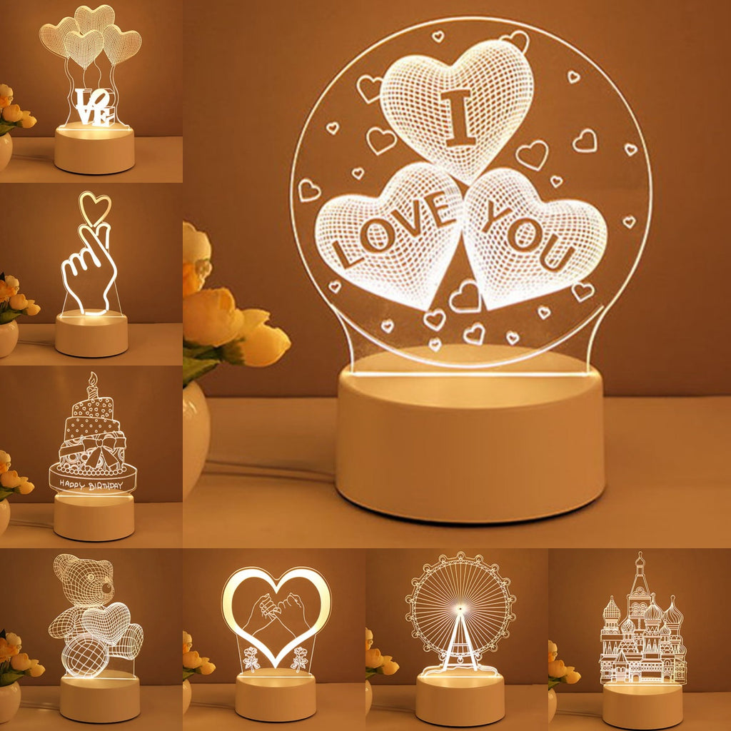 Romantic 3D Neon Lamp for Cozy Spaces