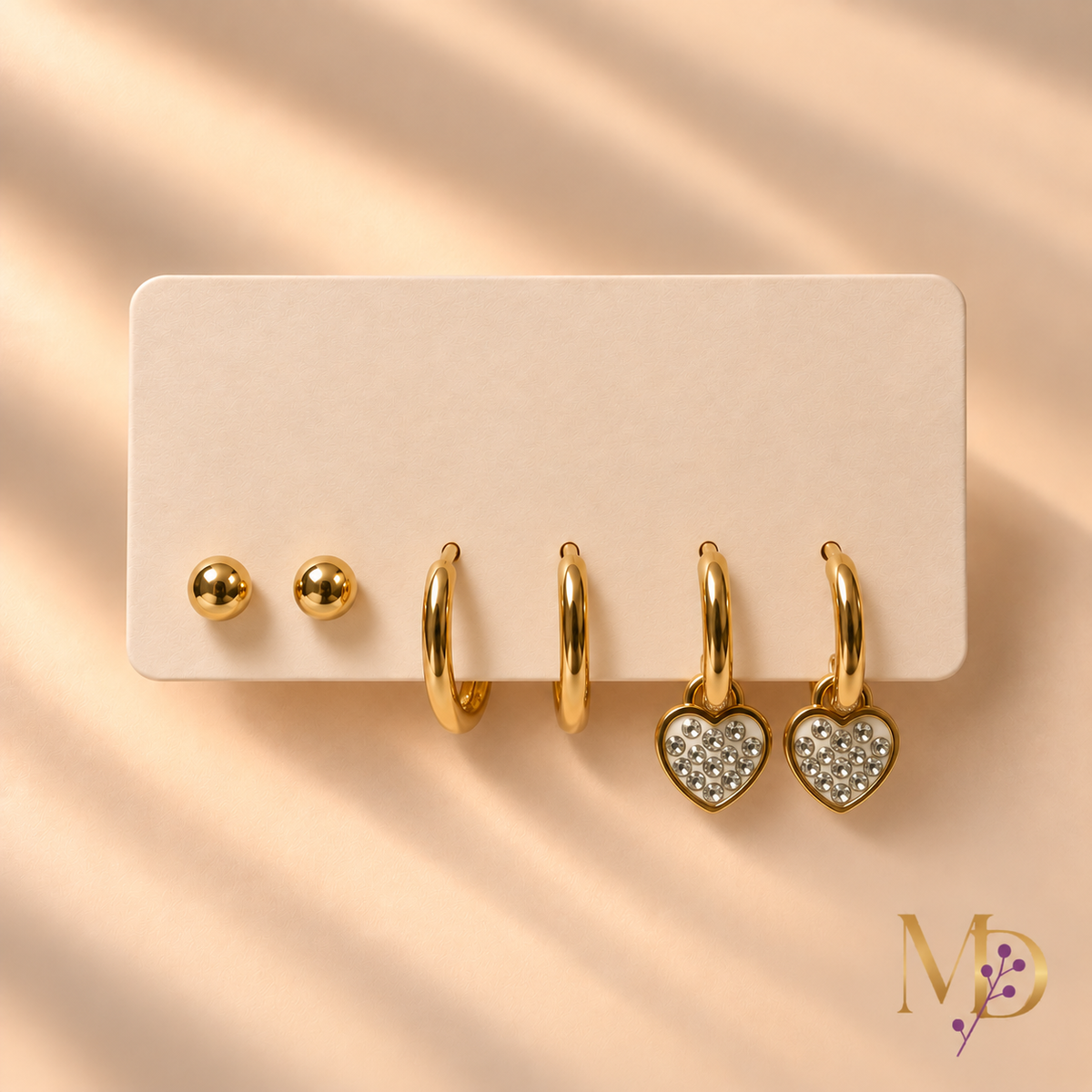 E015 - Sweetheart Trio Earrings