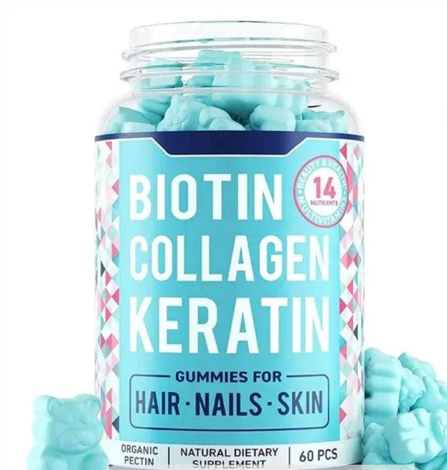 Glow & Grow Beauty Gummies – Biotin, Keratin & Collagen Boost