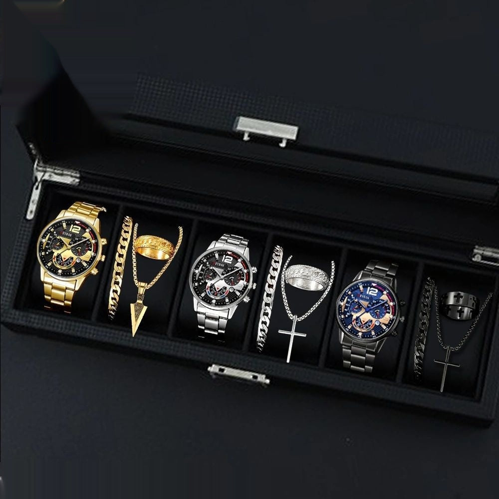 Stylish 12-Set Watches and Accessories Collection for Men
