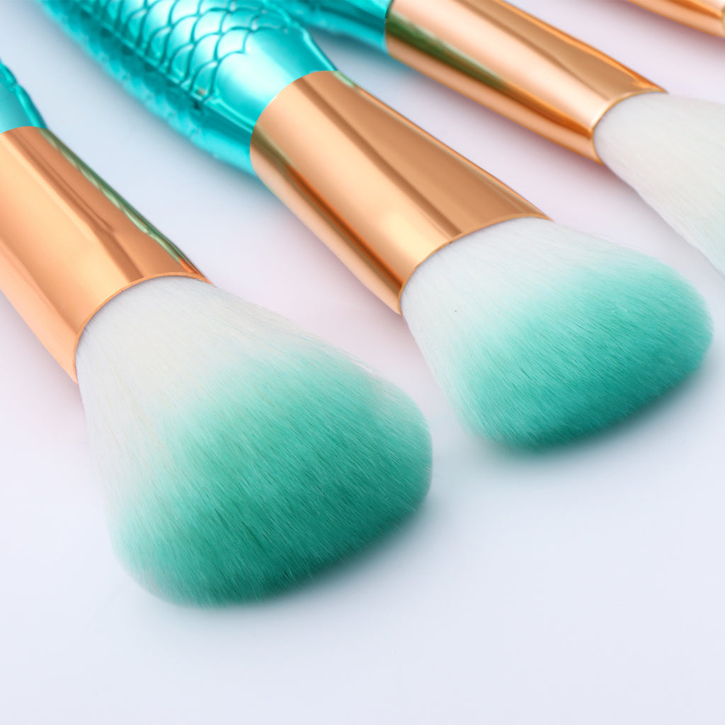 11-Piece Mermaid Makeup Brush Kit for Flawless Beauty Looks