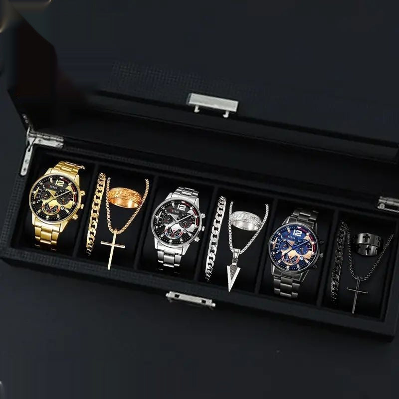 Stylish 12-Set Watches and Accessories Collection for Men