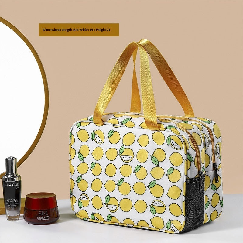 Spacious Double-Layer Cosmetic Bag for Travel and Daily Use