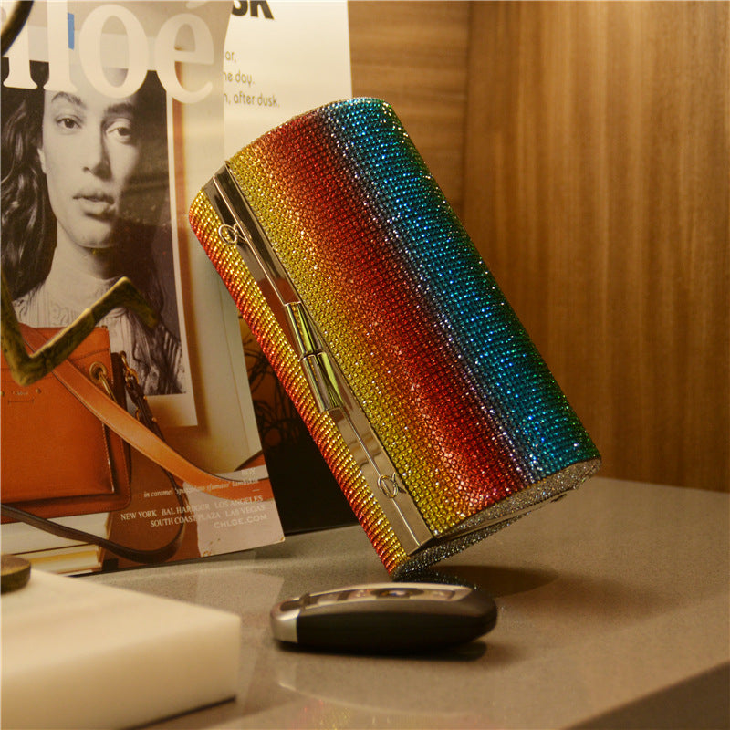 Sparkling Rainbow Crystal Clutch for Parties & Special Nights